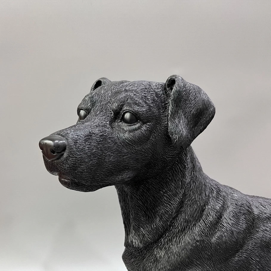 Animal Figurines Home Decoration Black Running Dog Sculpture Statue