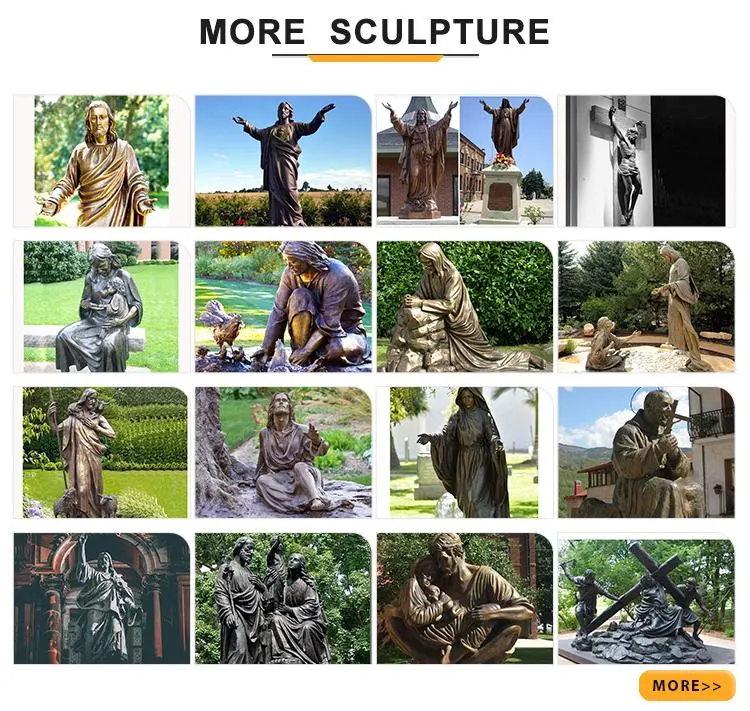 Garden Bronze Religious Saint Joseph Statue Life-Size for Sale