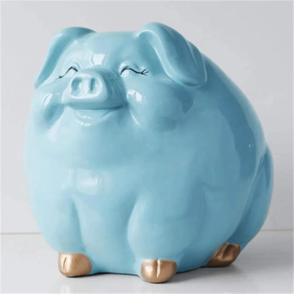 Coin Bank Box Resin Animal Statue Case for Kids Gift