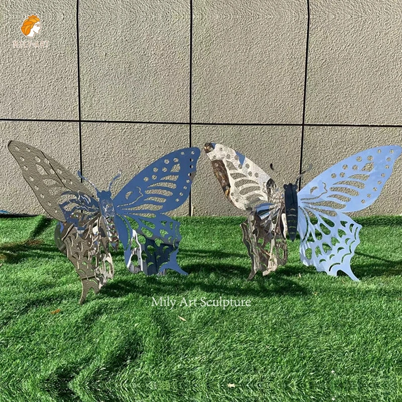 Custom Giant Wedding Outdoor Stainless Steel Animal Butterfly Statue