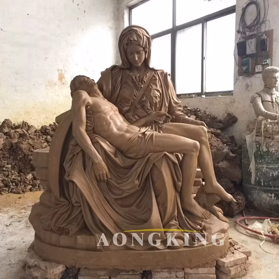 Große religiöse Figur im Freien, das Heilige Herz Jesu, Bronzeskulptur